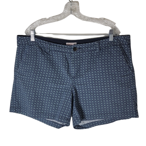 Merona Pants - Merona women blue white geometric print plus size shorts size 16